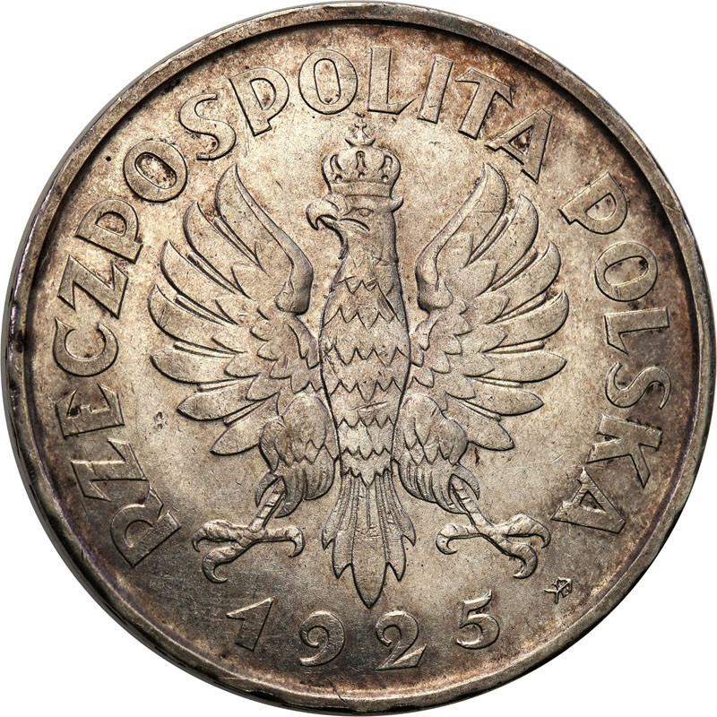II RP. PRÓBA srebro 5 złotych 1925 Konstytucja 81 perełek
